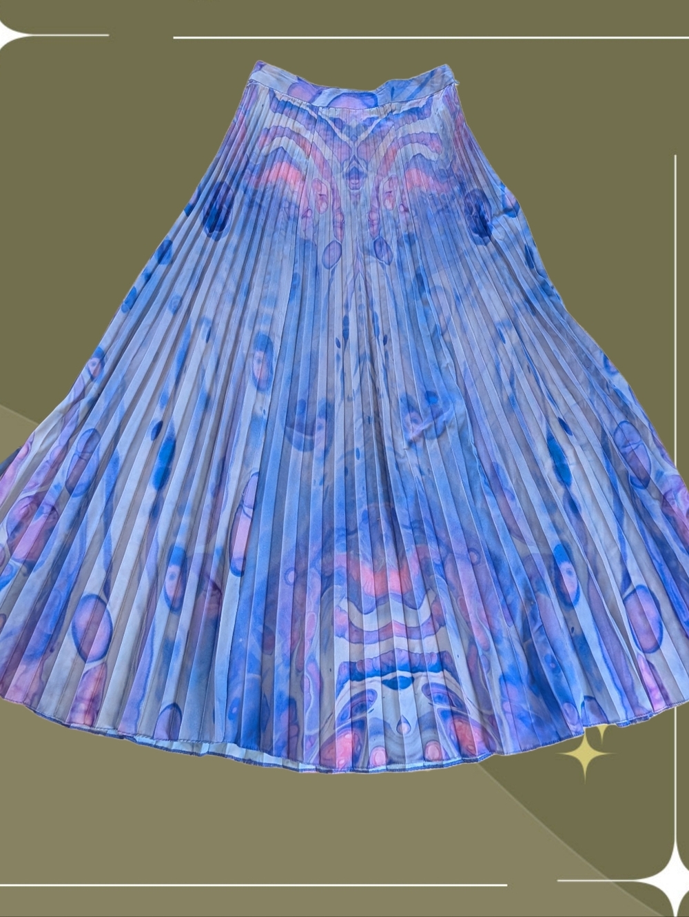 ✨ Anthropologie Siddhartha Bansal Marble-dyed Pleated Maxi Skirt Size 8